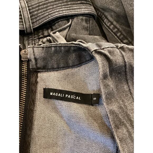 Anthropologie Alexia Magali Pascal Denim Carbon Mini Dress Ruffle belt accent 6 - Picture 10 of 16